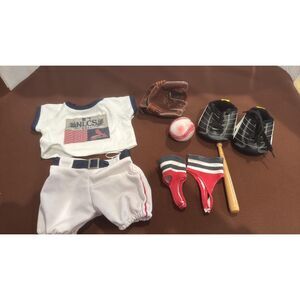 Vintage Build A Bear Baseball Outfit with Ball  Shoes and Bat NLCS 2011
